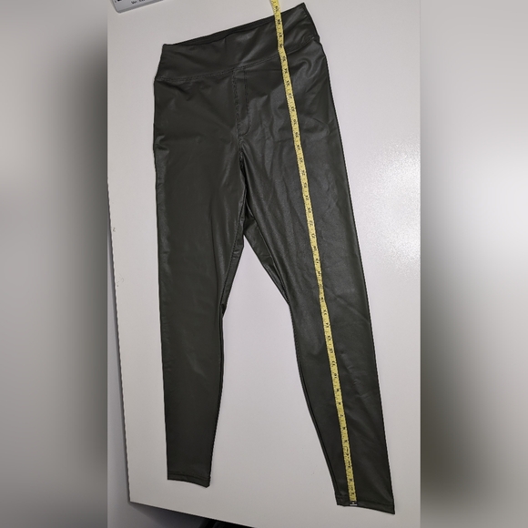 OFFLINE by Aerie Womens Large Real Luxe Faux Leather Legging Dark Green Hi-Rise - Picture 6 of 9